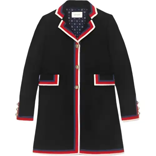 GUCCI Jackets Women's Black Lapel Moderate Other