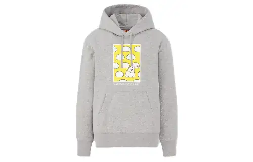 UNIQLO Sweatshirts Unisex Gray Hooded Non Detachable Moderate Regular