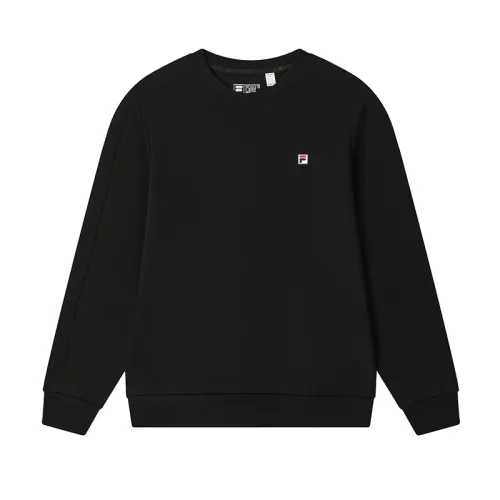 FILA WHITE Sweatshirts Men's Jet Black Crew Neck Moderate