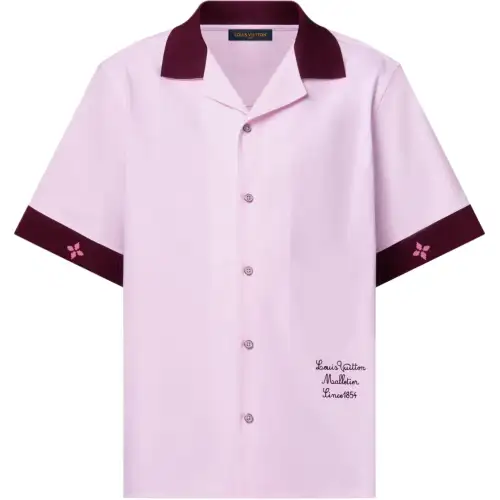 LOUIS VUITTON Ribbed Collar Short Sleeved Shirt