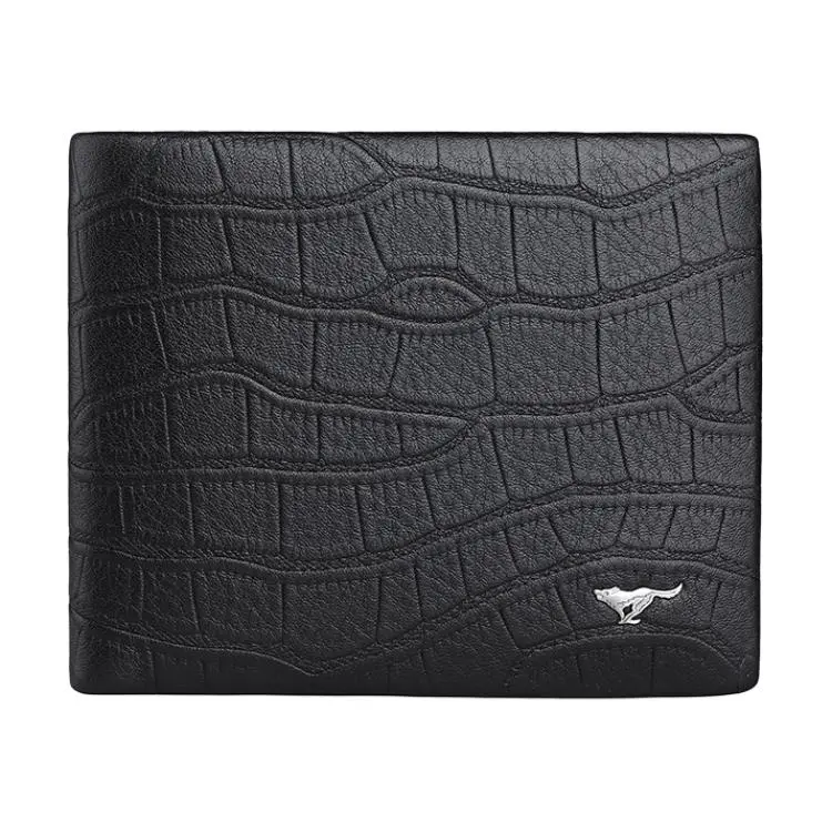 SEPTWOLVES Top Grain Cow Leather Wallet Regular Men's Black