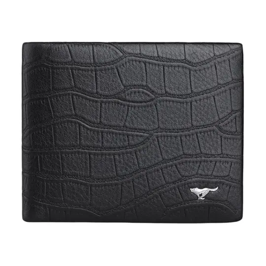 SEPTWOLVES Top Grain Cow Leather Wallet Regular Men's Black