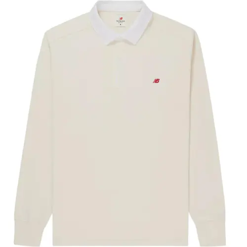 New Balance Made In USA Long Sleeve Polo Shirt Men's White