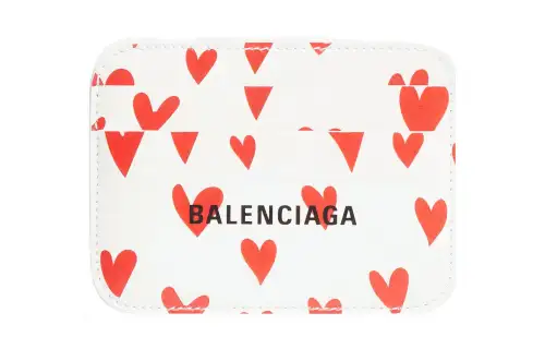 Balenciaga Cow Leather Card Holder Women's White