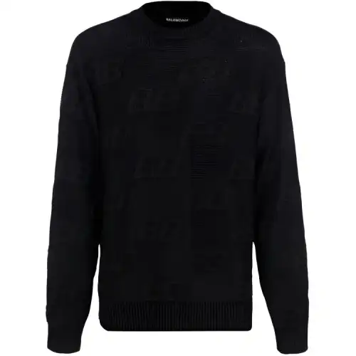 Balenciaga Bb Logo Jacquard Knitted Sweater