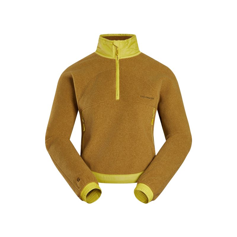 Женская куртка Salomon CHROMA FLEECE CRO (оливковая)