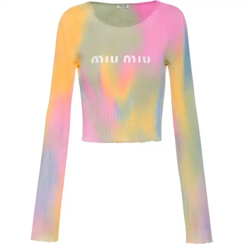 MIU MIU T Shirts Women's Multicolor Crew Neck Moderate Straight Fit