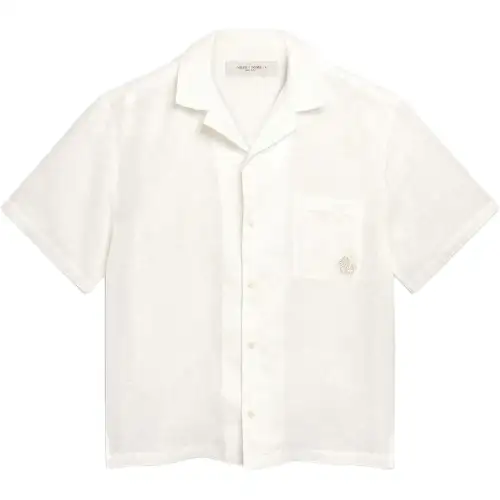 Golden Goose Shirts Men's Vintage White Lapel Moderate
