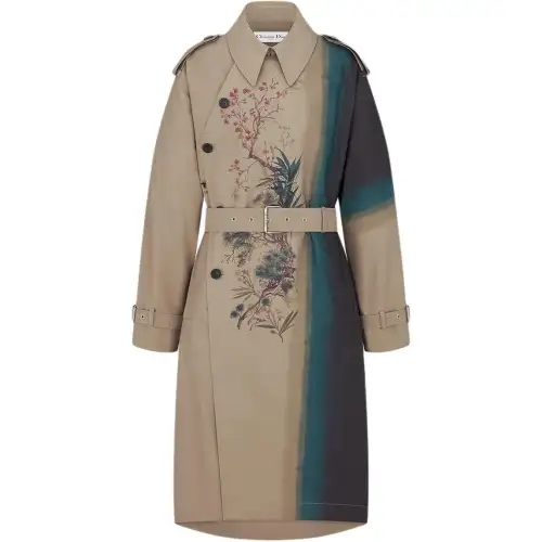 DIOR Trench Coats Women's Beige Lapel Moderate Other