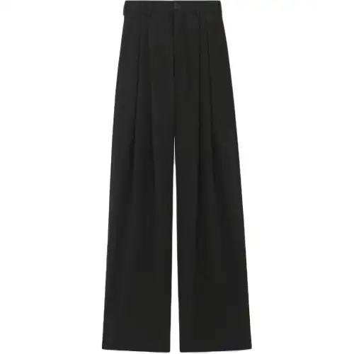 SAINT LAURENT Wide Leg Pleated Trousers