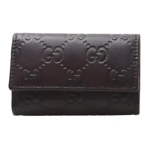 GUCCI Cow Leather Key Pouch Regular Men's Brown