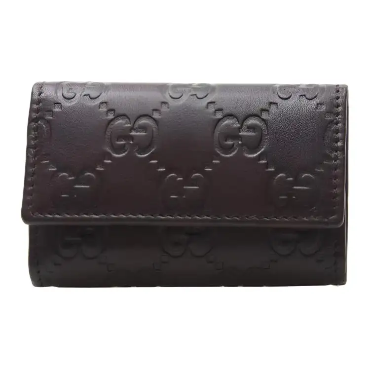 GUCCI Cow Leather Key Pouch Regular Men's Brown