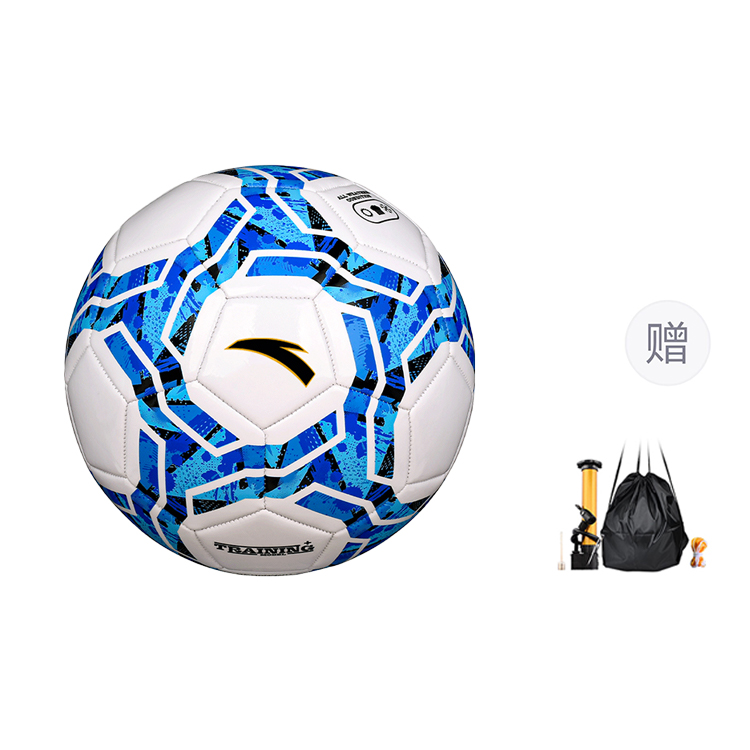 Anta Size 5 Soccer Ball PVC Unisex White Blue