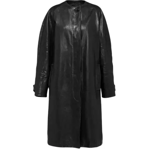 PRADA Single breasted Leather Coat