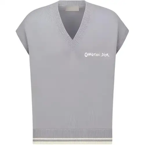 DIOR Sweaters Men's Gray V Neck Moderate Other