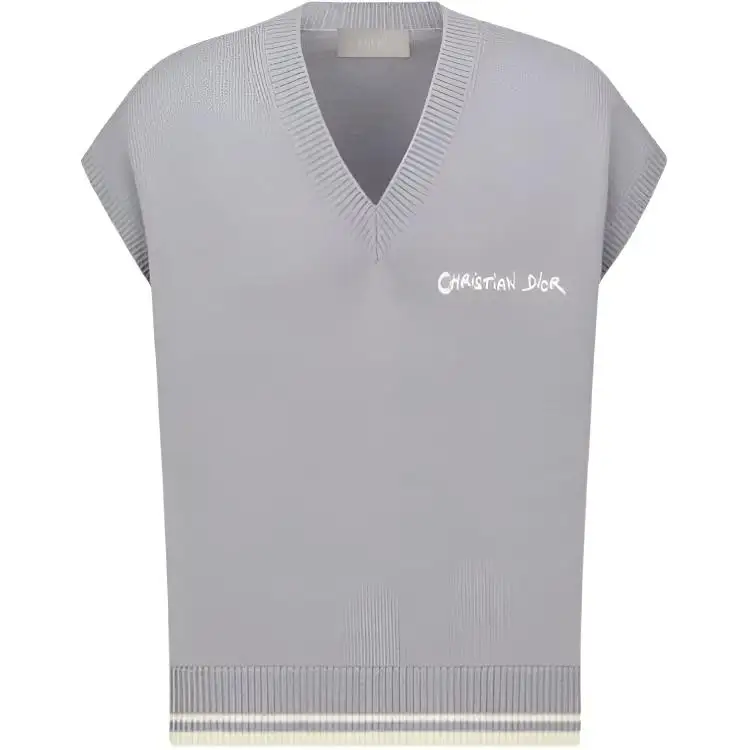 DIOR Sweaters Men's Gray V Neck Moderate Other