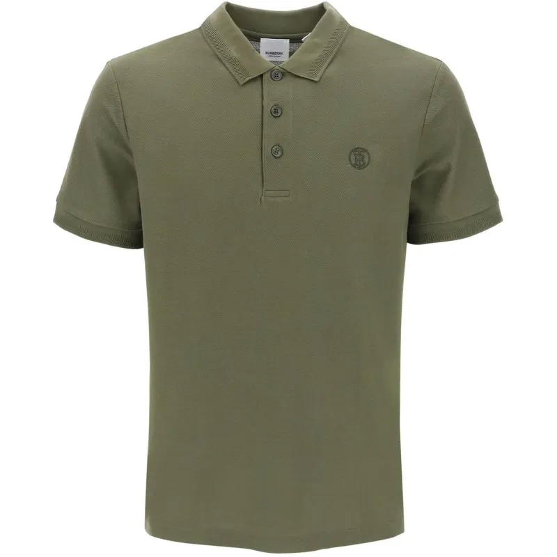 Burberry Logo Embroidered Short Sleeved Polo Shirt
