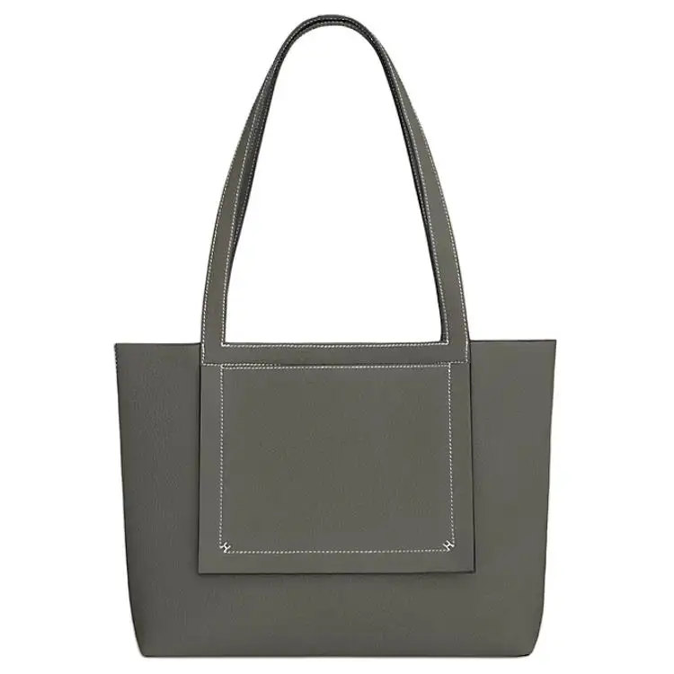 HERMES Cabasellier Taurillon Clemence Calfskin Handbag Women's 0L Grismeyer Rain Cloud Gray