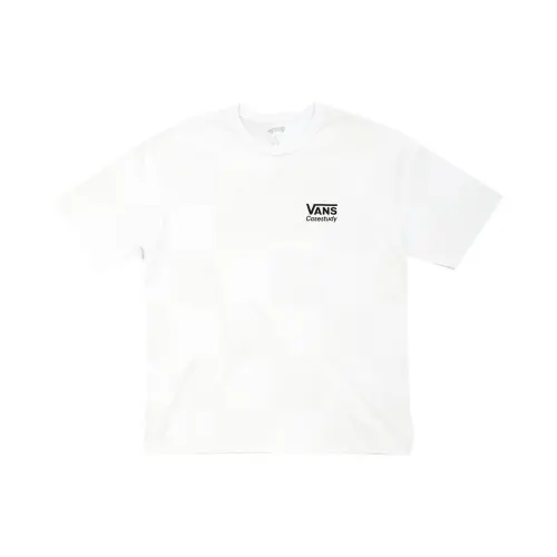 Vans T Shirts Men's White Crew Neck Moderate Straight Fit