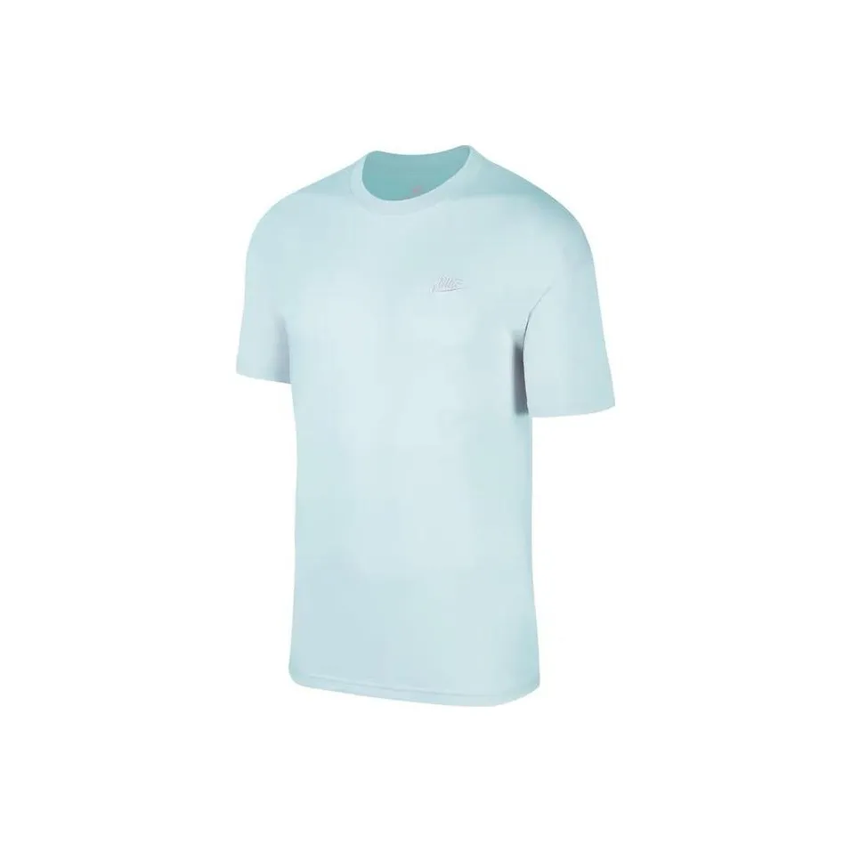 Nike T-Shirts Men's Light Blue Crew Neck Moderate Straight Fit