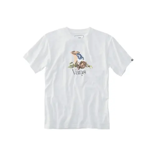 Vans T Shirts Men's White Crew Neck Moderate Straight Fit
