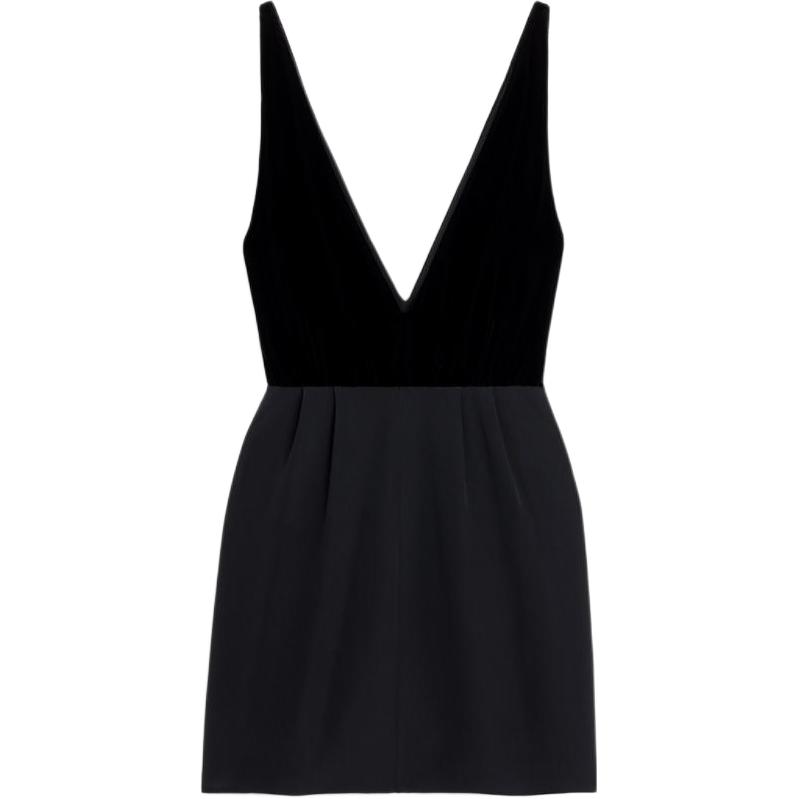 CELINE Sleeveless Dresses Women's Black Crew Neck Moderate Short