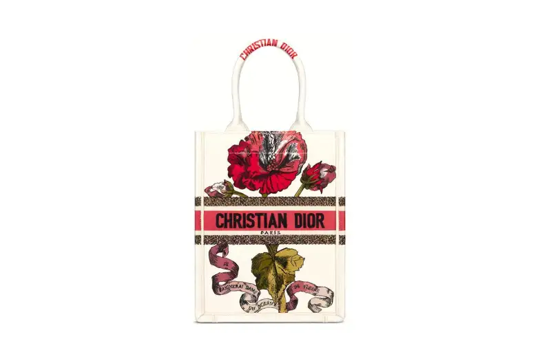 DIOR BookTote Pattern Embroidery Handbag Women's