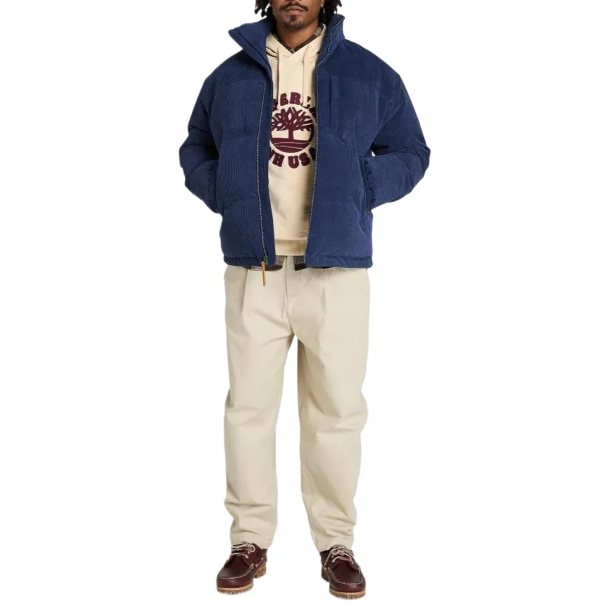 Timberland Down Jackets Men's Dark Blue Stand Collar Fleece Lined Other