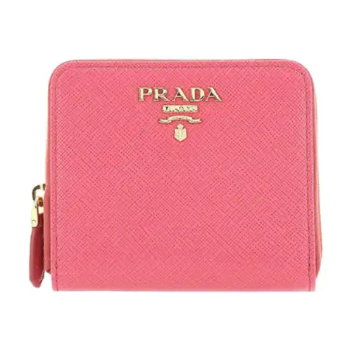 PRADA Leather Wallet Women's Pink