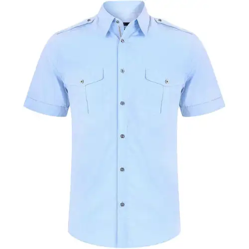 GUCCI Shirts Men's Light Blue Lapel Moderate Shirt