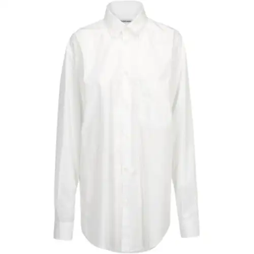Balenciaga Shirts Women's White Lapel Moderate Shirt