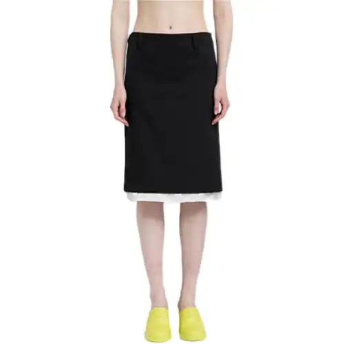 MIU MIU Casual Long Skirts Women's Black Mid Length Other