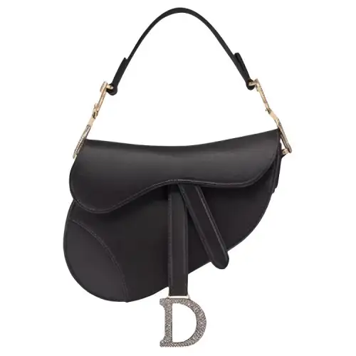 DIOR Saddle Calfskin Handbag Women's Black