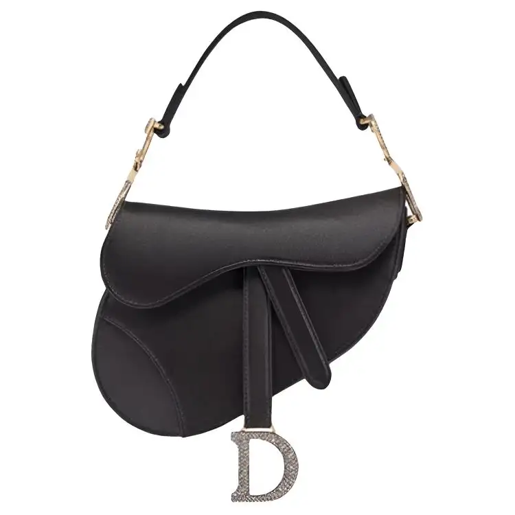 DIOR Saddle Calfskin Handbag Women's Black