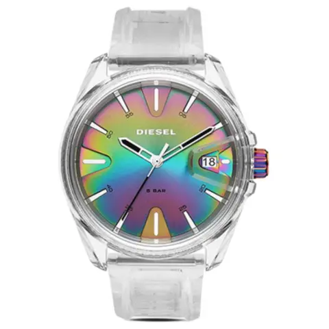 DIESEL MS9 Chameleon Collection Wrist Watches Quartz Movement Silicone Strap Multicolor Watch Dial Unisex