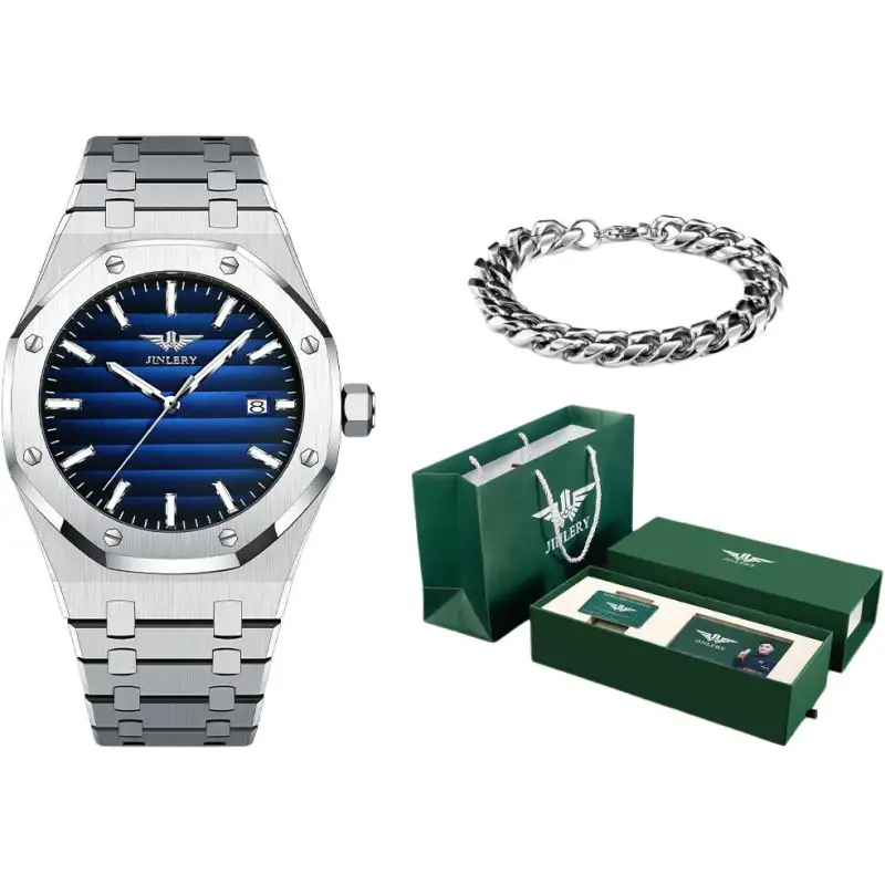 JINLERY Explorer Collection Automatic Mechanical Movement Stainless Steel Watchband Watch Men's Watches