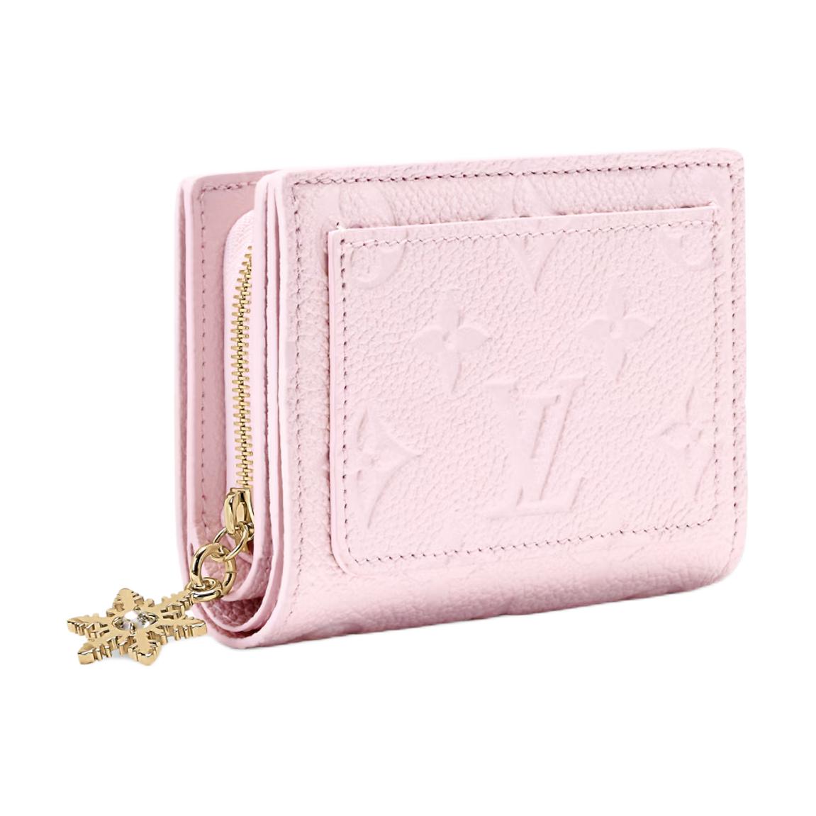 Женский кошелек Louis Vuitton Portefeuille Clea Monogram Empreinte (розовый) — фото 2