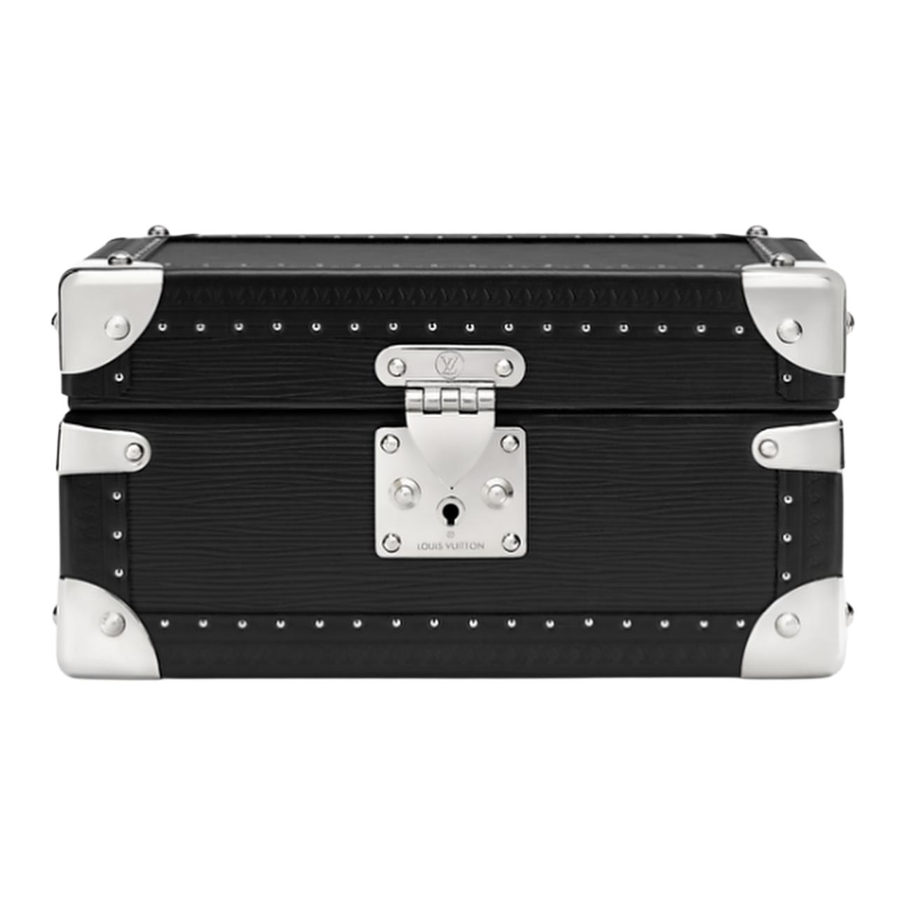 LOUIS VUITTON Brand mascot sparkling diamond interior Epi leather storage box Unisex couple model Extreme Night Black
