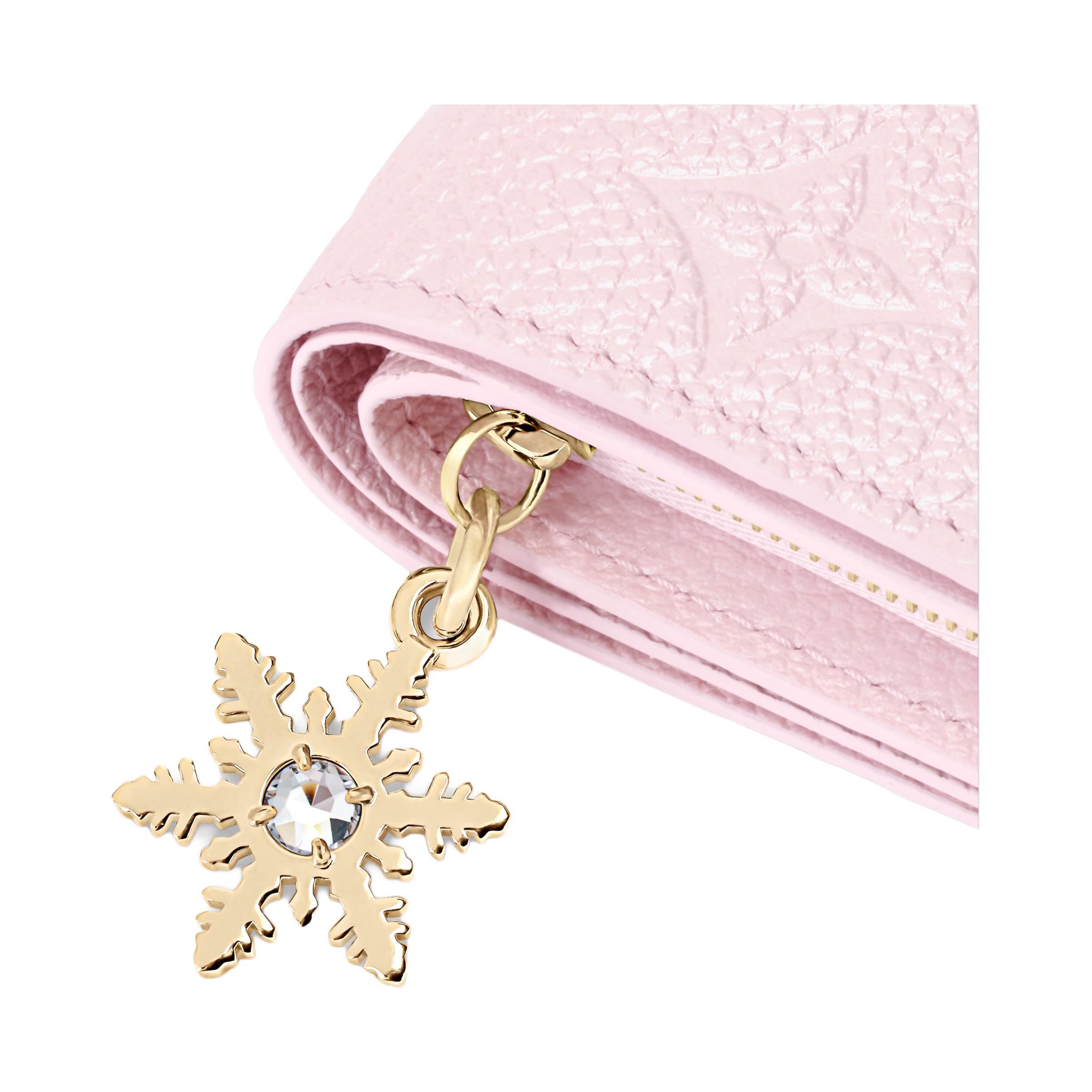 Женский кошелек Louis Vuitton Portefeuille Clea Monogram Empreinte (розовый) — фото 6