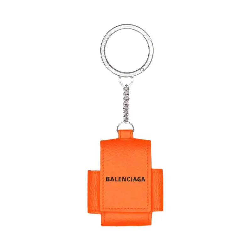 Balenciaga Calfskin Earphone Case Unisex Orange