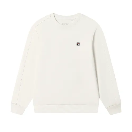 FILA WHITE Sweatshirts Men's Cloud White Crew Neck Moderate