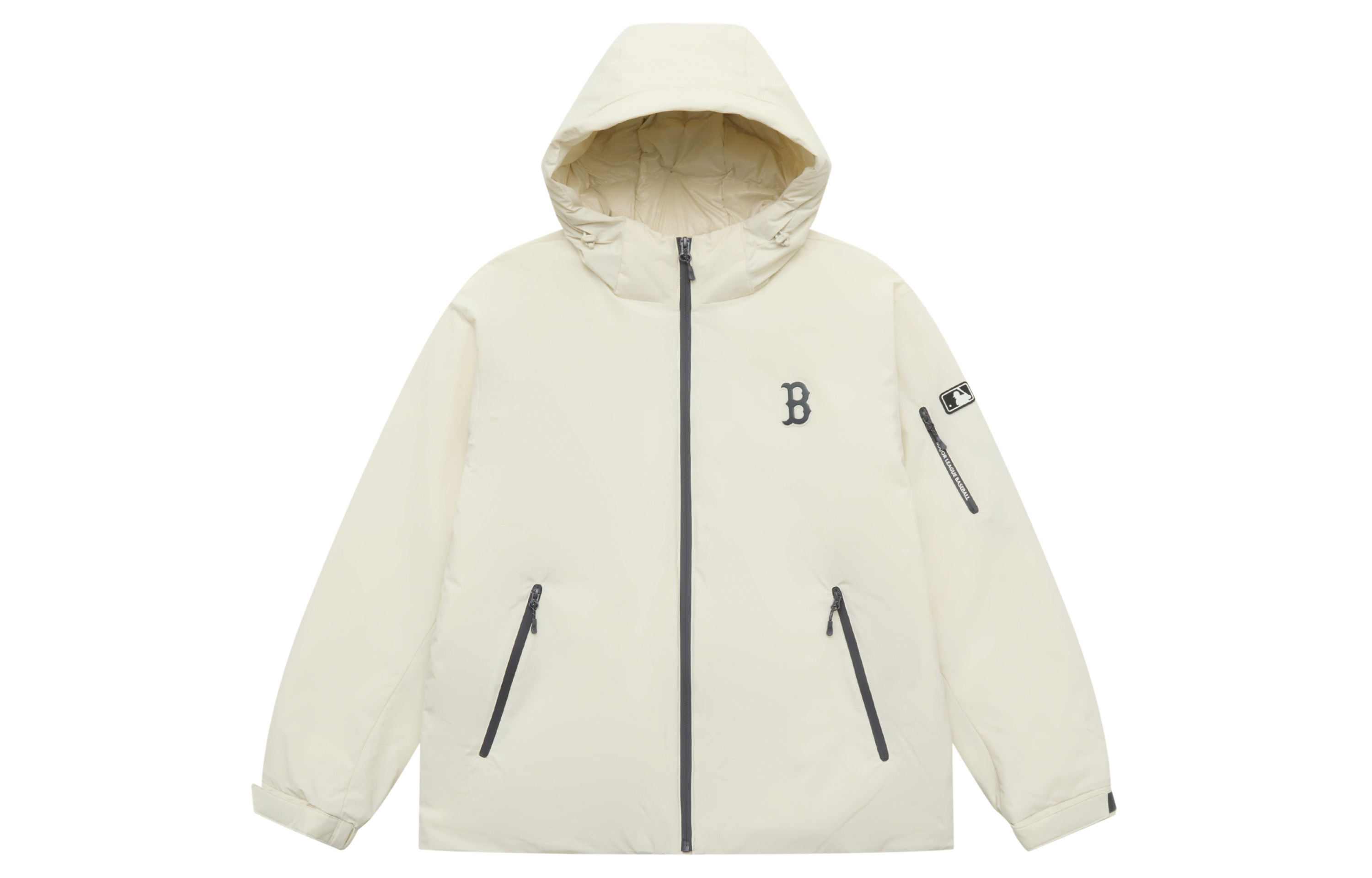 MLB Base velvet travel water repellent fashionable trend classic comfortable keep warm sports light and thin down jacket with hood for men and women, duck down, drawstring