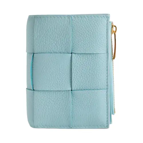 Bottega Veneta Leather Wallet Women's Light Blue