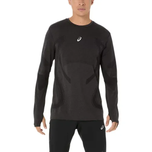 ASICS ROAD T Shirts Men's Black Crew Neck Moderate