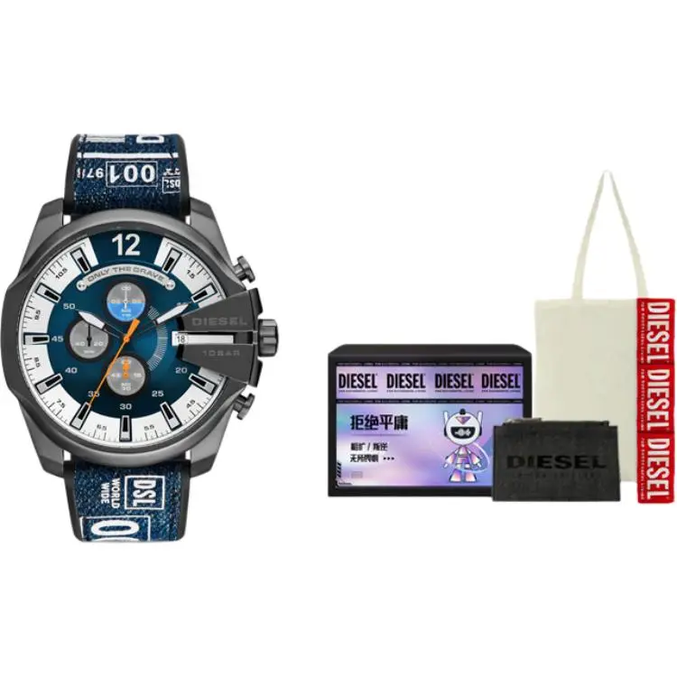 DIESEL Armor Series Wrist Watches Quartz Movement Stainless Steel Strap Red Watch Dial Men's Watches