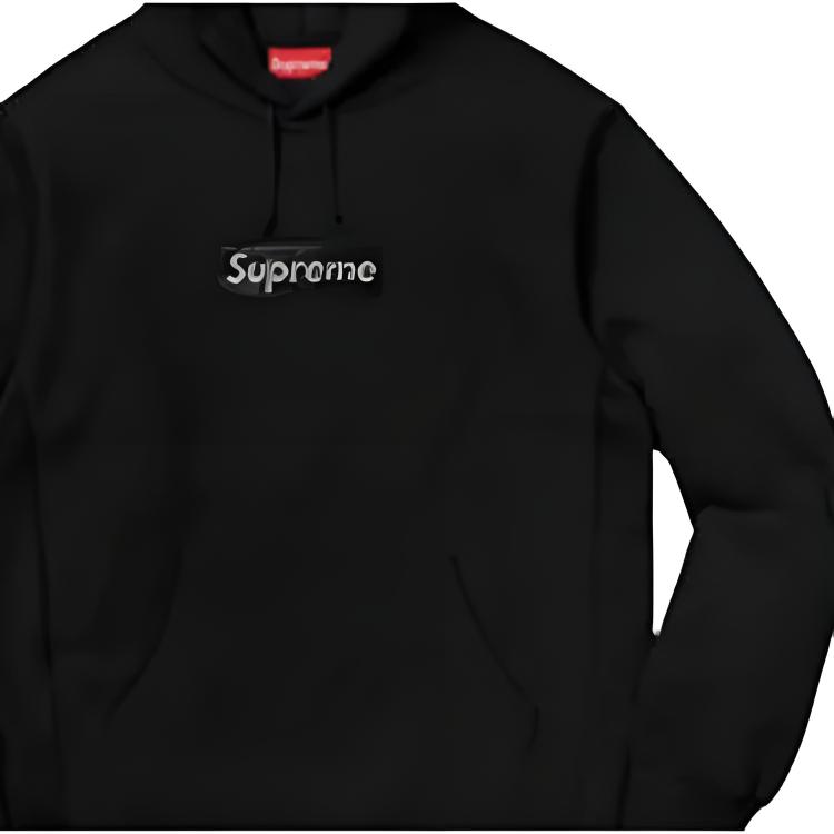 Худи Supreme x Swarovski Box Logo Hooded Sweatshirt (черное) — фото 2