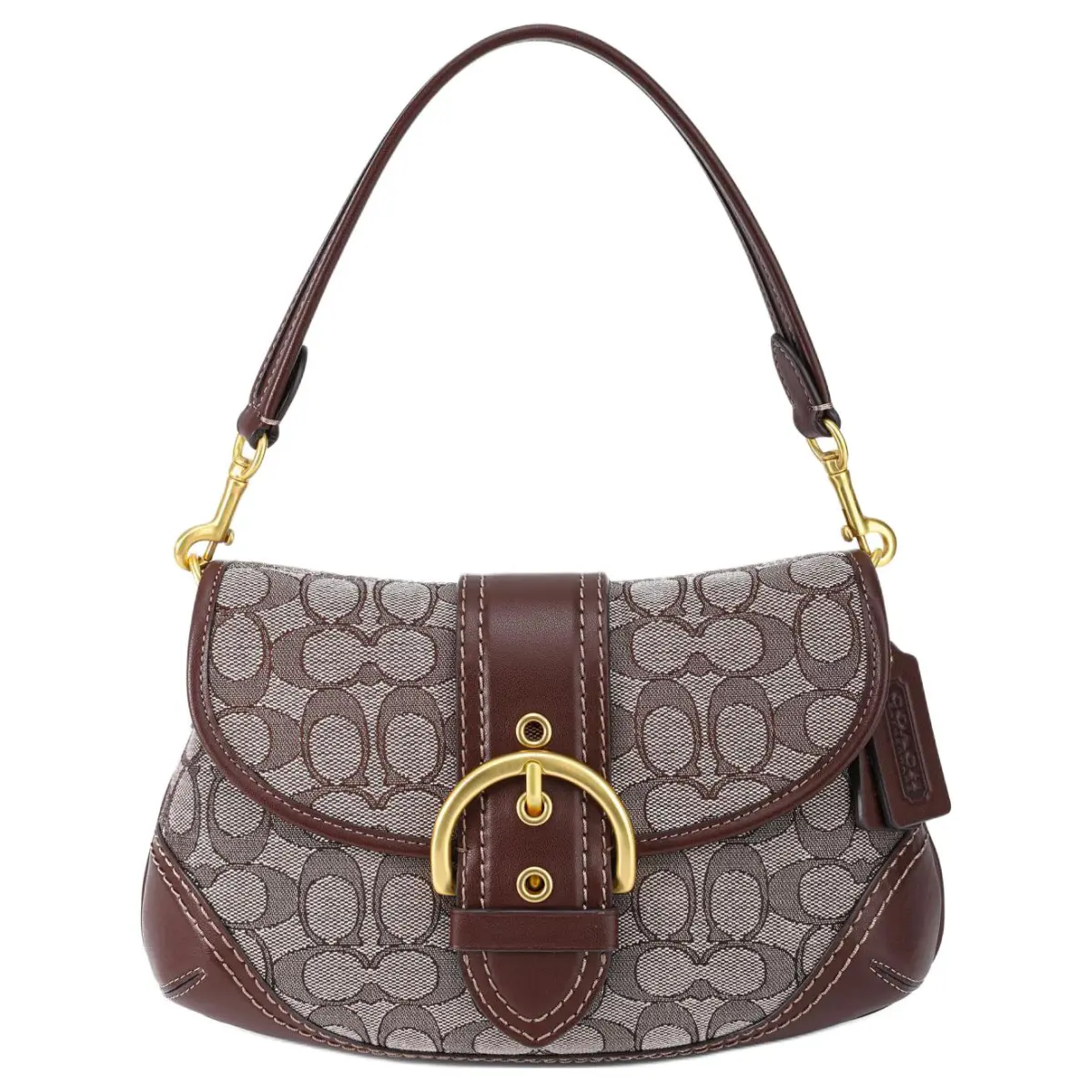 COACH Soho Fabric With Recycled Leather Shoulder Bag Women's Oak & Gray