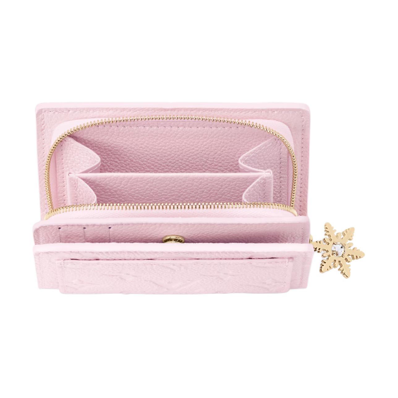 Женский кошелек Louis Vuitton Portefeuille Clea Monogram Empreinte (розовый) — фото 4