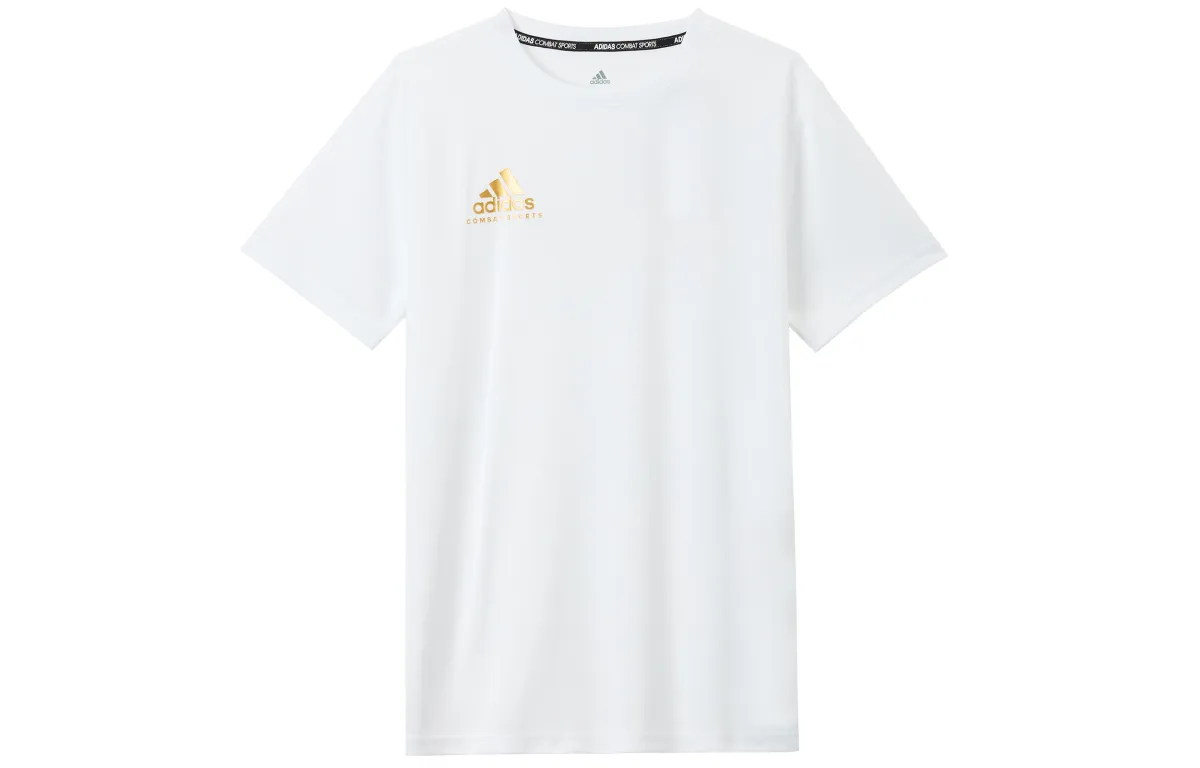 Adidas Sportlife T Shirt Men's White With Gold Logo