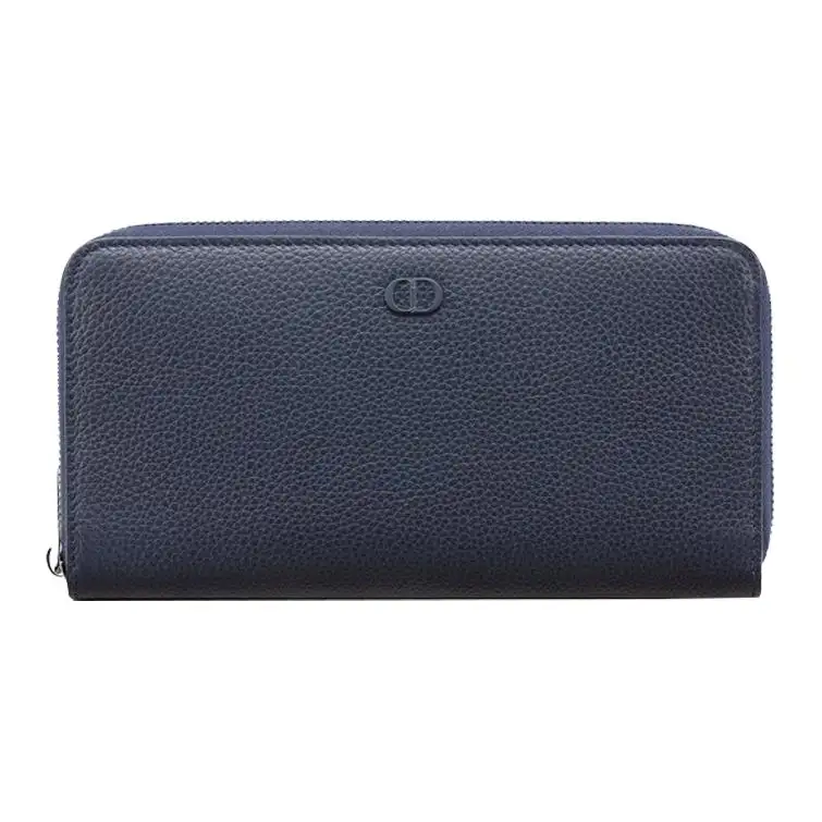 DIOR Grain Calfskin Clutch Men's Marine Blue